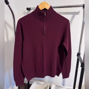 Christian Lacroix Burgundy Half-Zip Sweater